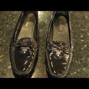 Prada patent flats loafers size 39.5